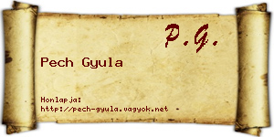 Pech Gyula névjegykártya